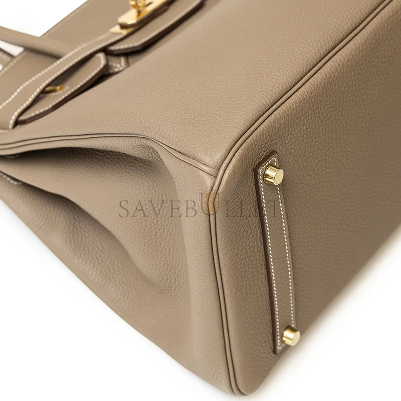 HERMÈS BIRKIN 35 ETOUPE TOGO GOLD HARDWARE (35*28*18cm)